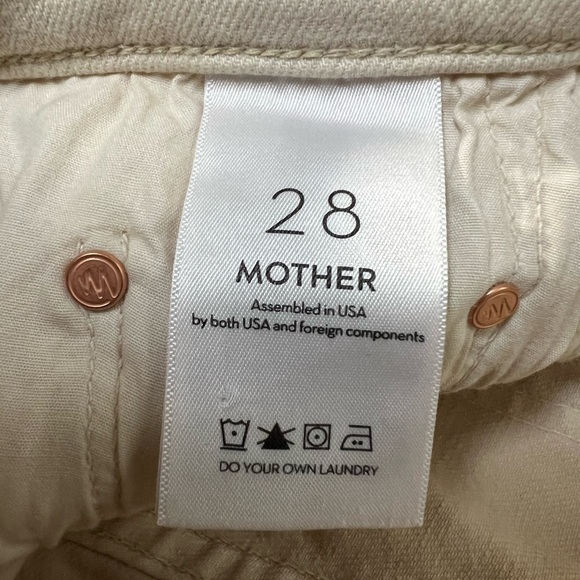 NWT Mother Weekender Flare Jeans Fog Beige Size 28 Frayed Hem Premium Denim - Picture 12 of 15